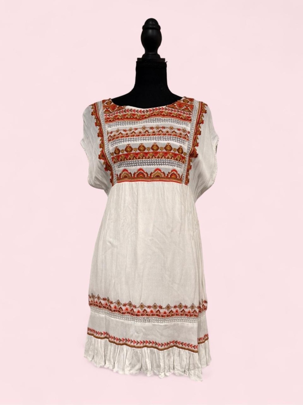 Free People Embroidered Boho Tunic Dress